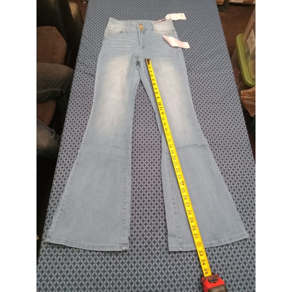 WAIST 29 INCHES SIZE 7 FLARED JEANS STRETCH DENIM, PUSH UP BLUE 7-3 CTP1201 SZ7 - Picture 8 of 11